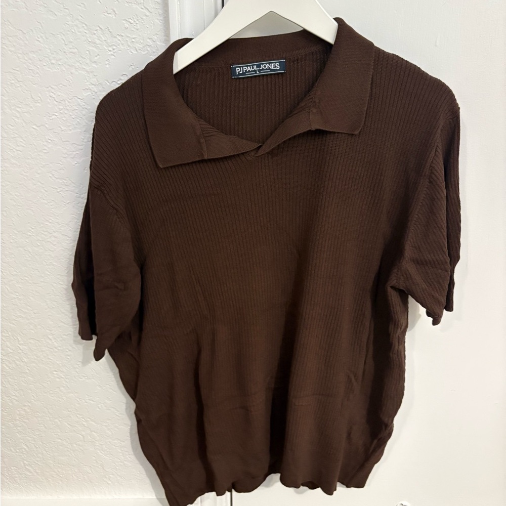 Paul Jones Men's Brown Knit Shirt Size L